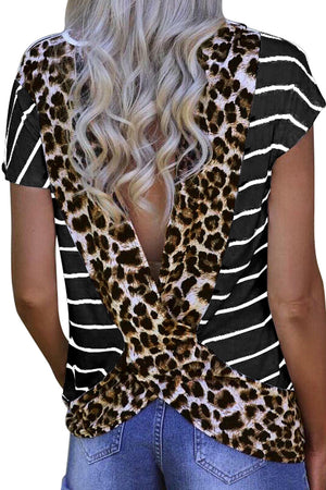 Leopard Cross Tee