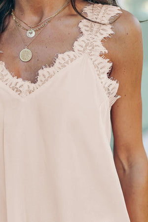 apricot-beige-camisol-cami-lace trimmed-v neckline-ve neck-relaxed fit top-top-summer top-spring top-fall-winter