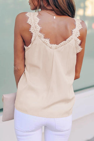 apricot-beige-camisol-cami-lace trimmed-v neckline-ve neck-relaxed fit top-top-summer top-spring top-fall-winter