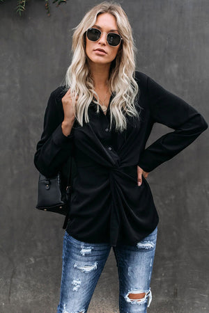 Tops 1982byree Twisted Button Down