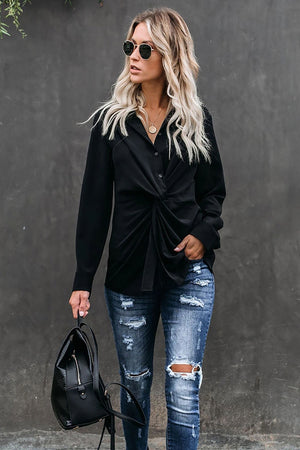 Tops 1982byree Twisted Button Down