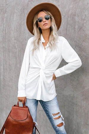 Tops 1982byree Twisted Button Down
