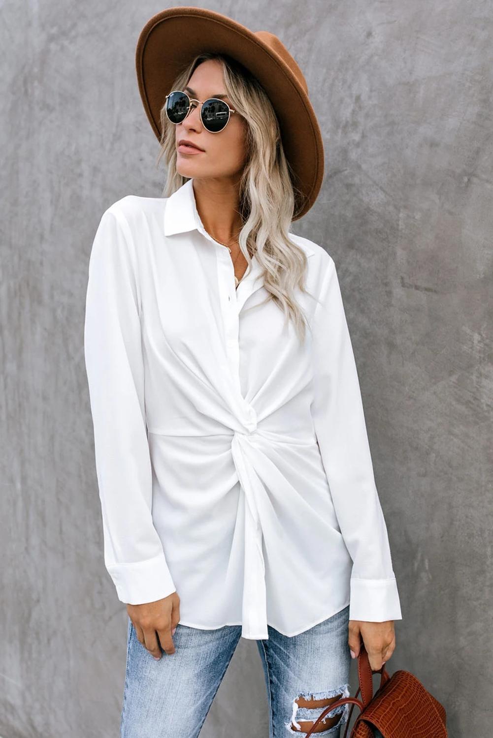 Tops 1982byree Twisted Button Down
